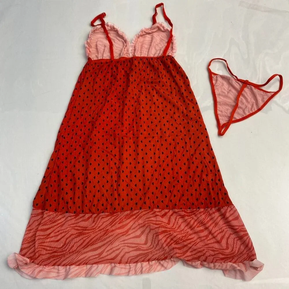 3/$30 Bundle • Rust Heart Pink Zebra Babydoll LS14 NWT
